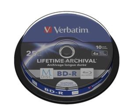 Płyta BD-R Verbatim M-DISC 25GB X4 INKJET PRINTABLE (10 CAKE)